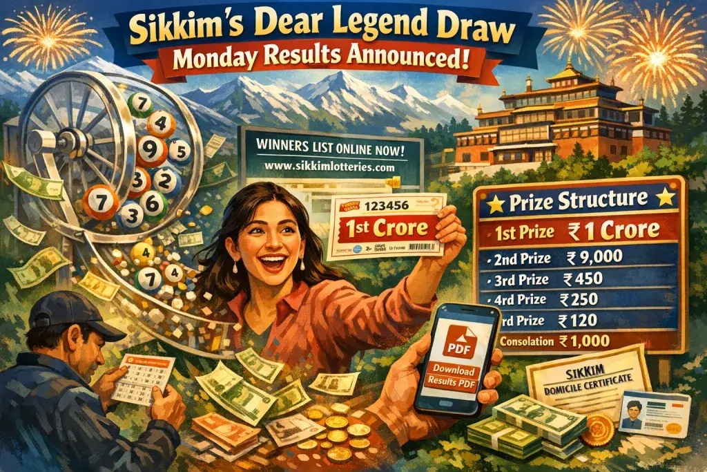 Sikkim's Dear Legend Draw Releases Monday Results and Full Prize Structure