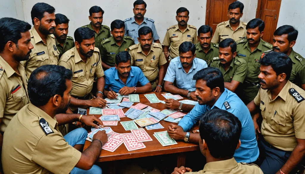 Police Raid Illegal Card Den in Ashwaraopet Mandal